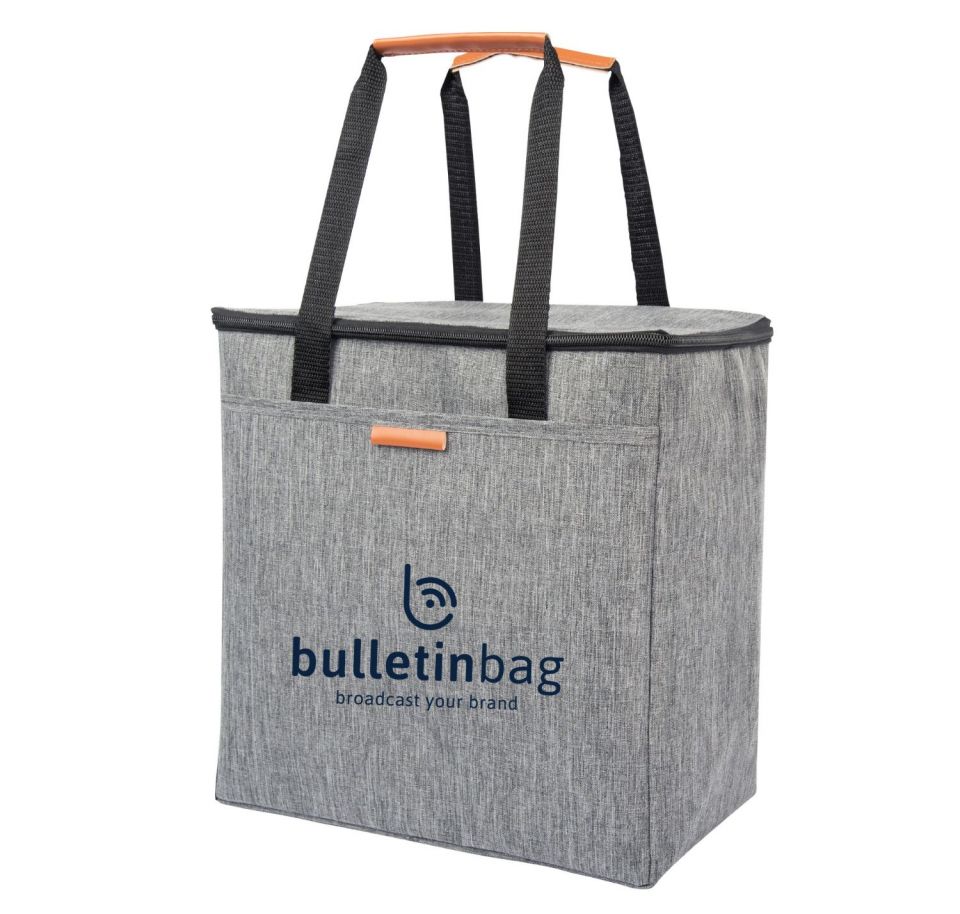 Heathered Insulated Tote Bag Custom Cooler Bags Bulletin Bag